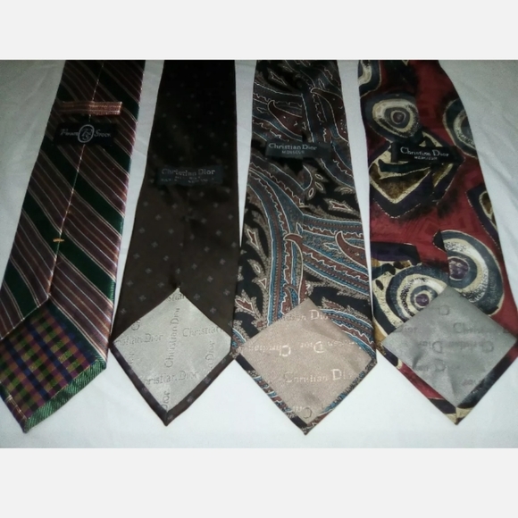 Lot of four ties by christian dior and private stk - Picture 2 of 2